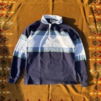 1980's Vintage ”REI Co-op" Striped Rugby Shirt Made in USA/Nav L