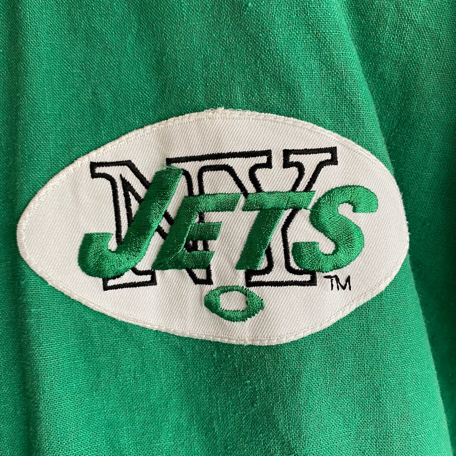 NFL JETS ジェッツ　ニューヨーク　ナイロンジャケット　刺繍　ロゴ　90s