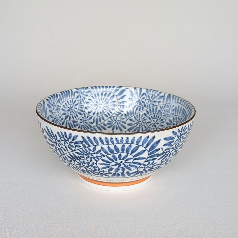 どんぶり 食器 おしゃれ 藍染 タコ唐草 18.5cm さぬき丼 うどん鉢 器