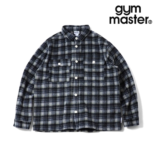 gym master ジムマスター ヘビーチェックネルシャツ ボタンシャツジャケット 厚手ネル チェックシャツ アウター メンズ 長袖 6柄展開 G833744 ブラック