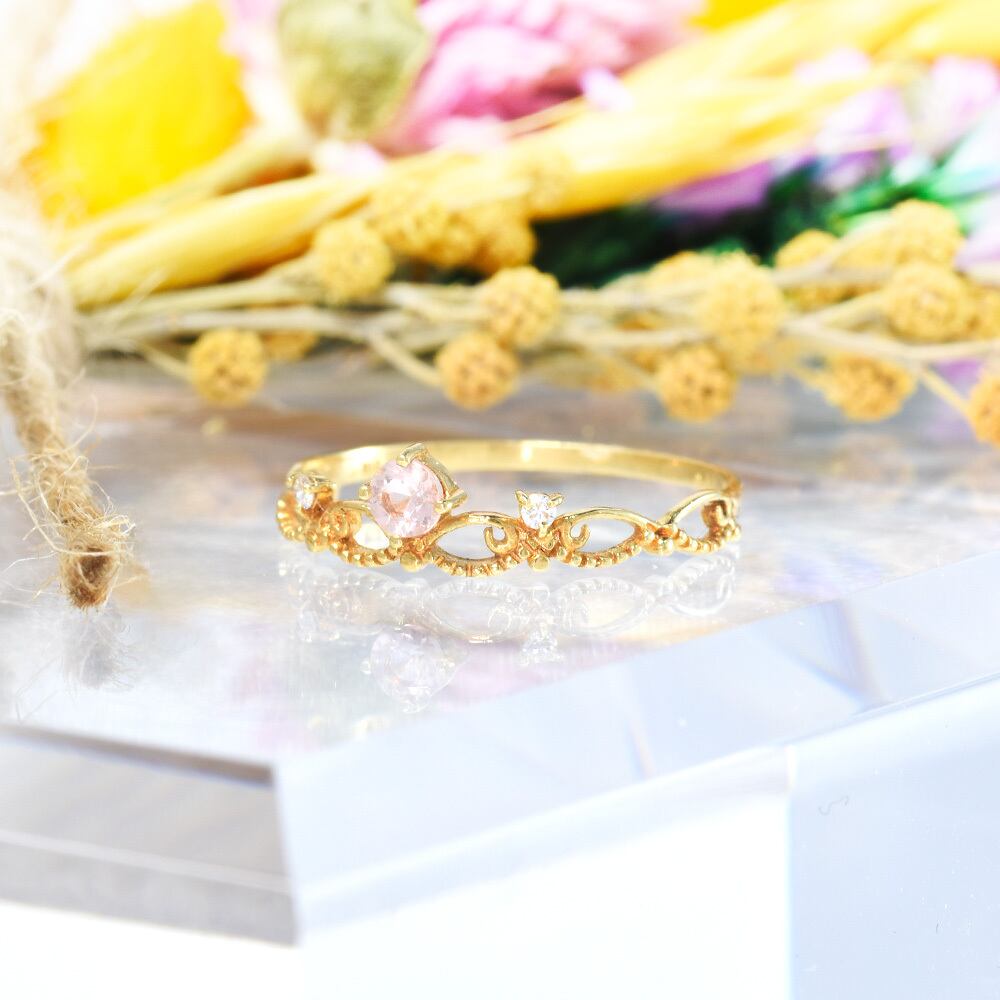 ソ*マ様 K10イエローゴールド☆天然石＆ダイヤモンド☆ティアラデザインリング NOJESS ノジェス K10YG イエローゴールド リング ダイヤモンド 王冠