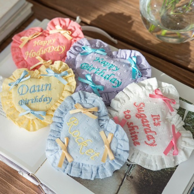 【即納】Happy Birthday Cushion Heart Bib-Shabet.ver-〈5color〉 / mymay　韓国犬服
