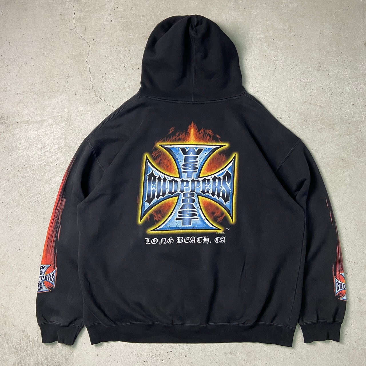 WEST COAST CHOPPERS バックプリント 袖プリント ファイヤーパターン 