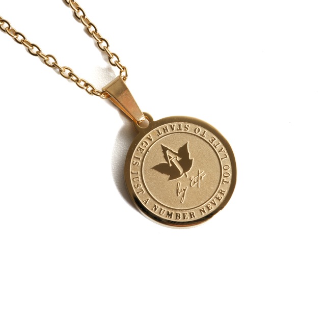 316L Coin Necklace Gold ~MOMIJI~