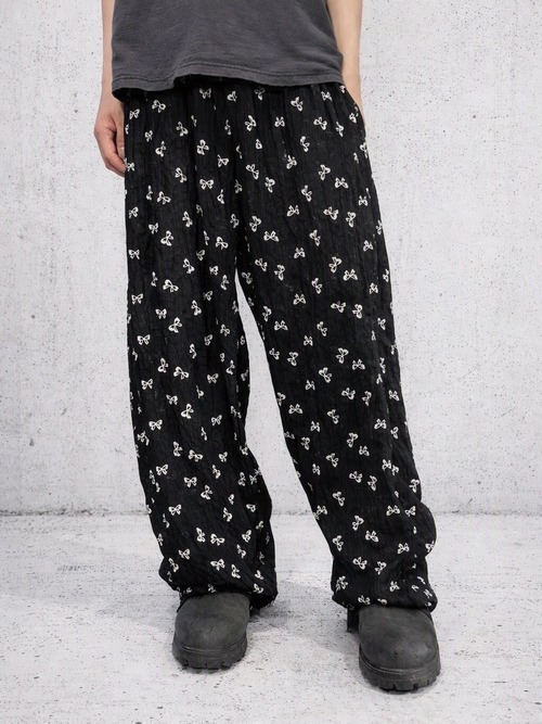 "RIBBON" sheer easy pants