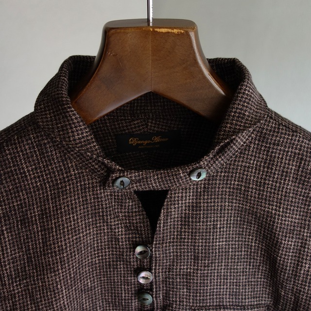 frenchvictorians houndstooth-linen pullover / lightbrown x black