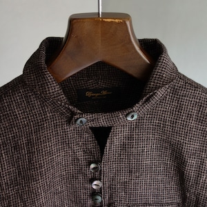 frenchvictorians houndstooth-linen pullover / lightbrown x black