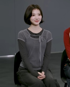 ★Hearts2Hearts ジウ 着用！！【FANCY CLUB】3-WAY Dotted Layered Long Sleeve (GRAY)