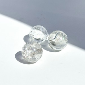 クリア(クラック)クォーツ スフィア 3個 set12◇ Clear Quartz ◇ 天然石・鉱物・パワーストーン・インテリア