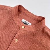 JEAN-LOUIS SCHERRER ジャンルイシュレル バンドカラー 半袖 シャツ L/くすみピンク系/メンズ/ビンテージ/日本製