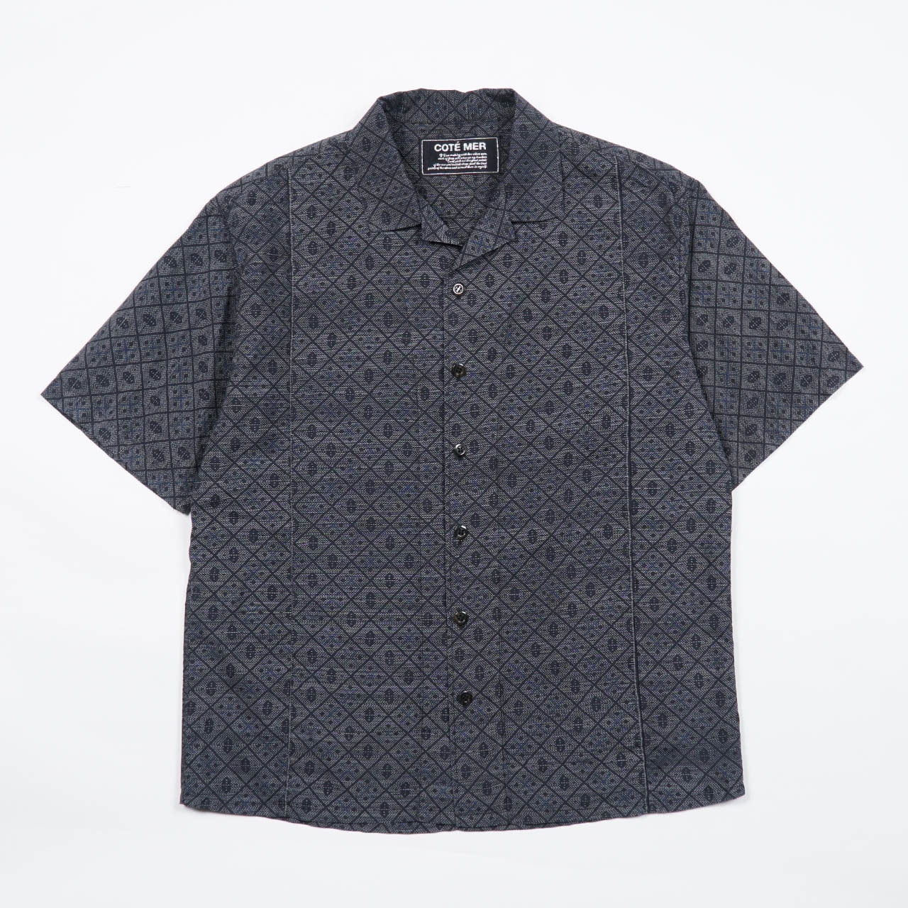 【SH_006】 大島紬開襟シャツ　KIMONO "Ohshima tsumugi" SHIRT