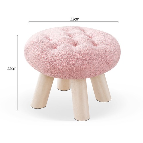スツール ロータイプ 高さ22cm ８色展開 ビスケット型 クッキー型 ピンク 紫 ソファスツール 椅子 ファッションソファスツール コーヒーテーブル ホーム 小さなスツール ロースツール 木製 ラムスキン