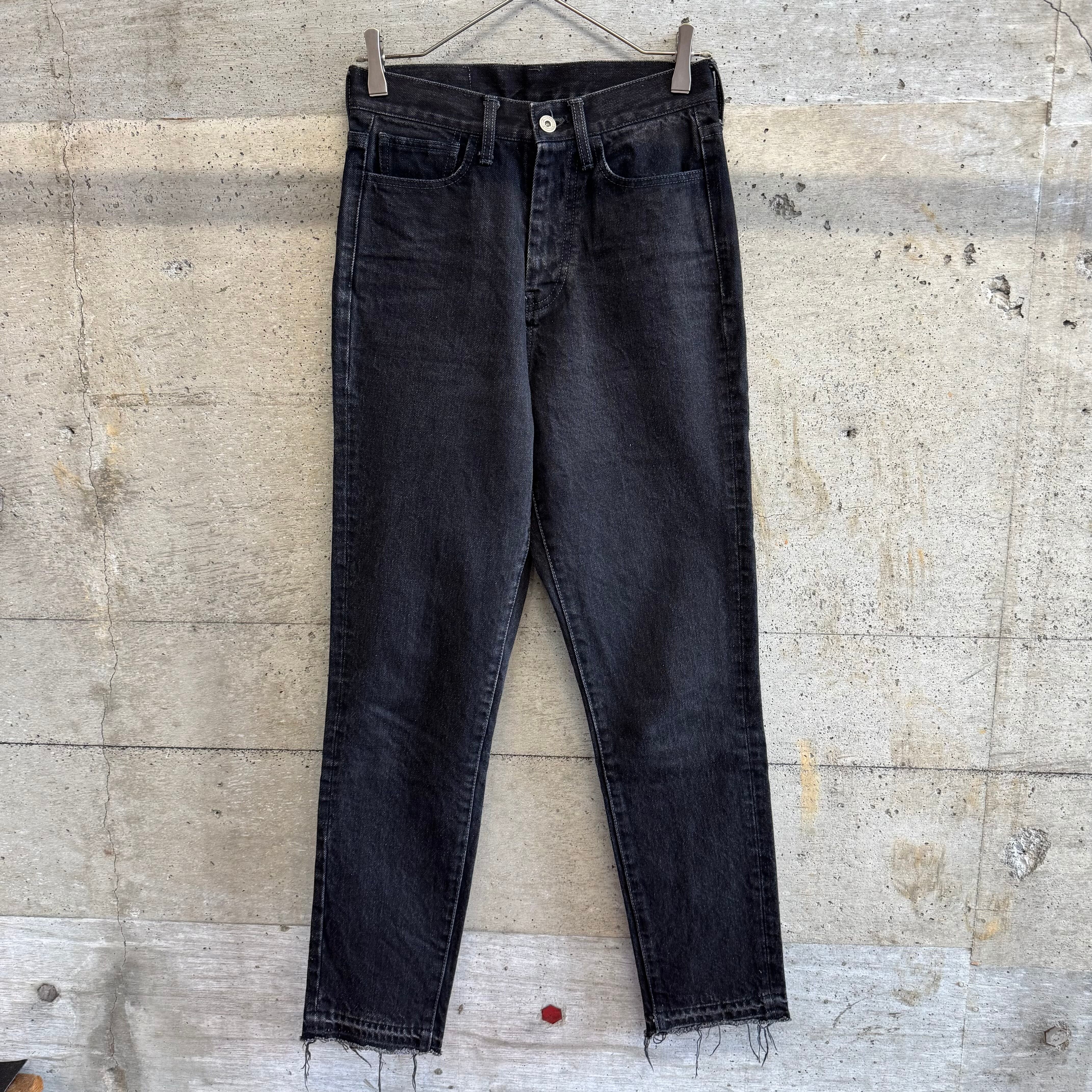 black distressed denim pants