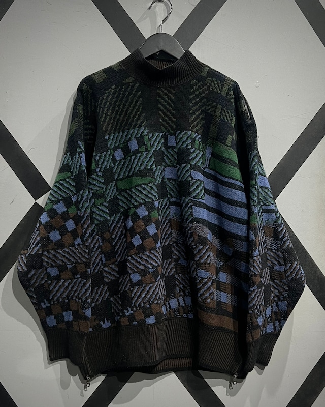 【X VINTAGE】80's “MARITHE FRANCOIS GIRBAUD” Geometric Pattern Vintage Knit