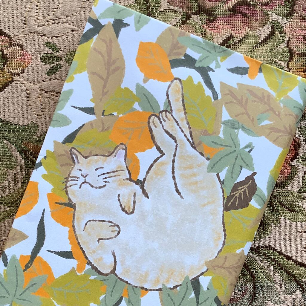 ブックカバー 猫ちゃん 秋の日のお昼寝 ダウンロード販売