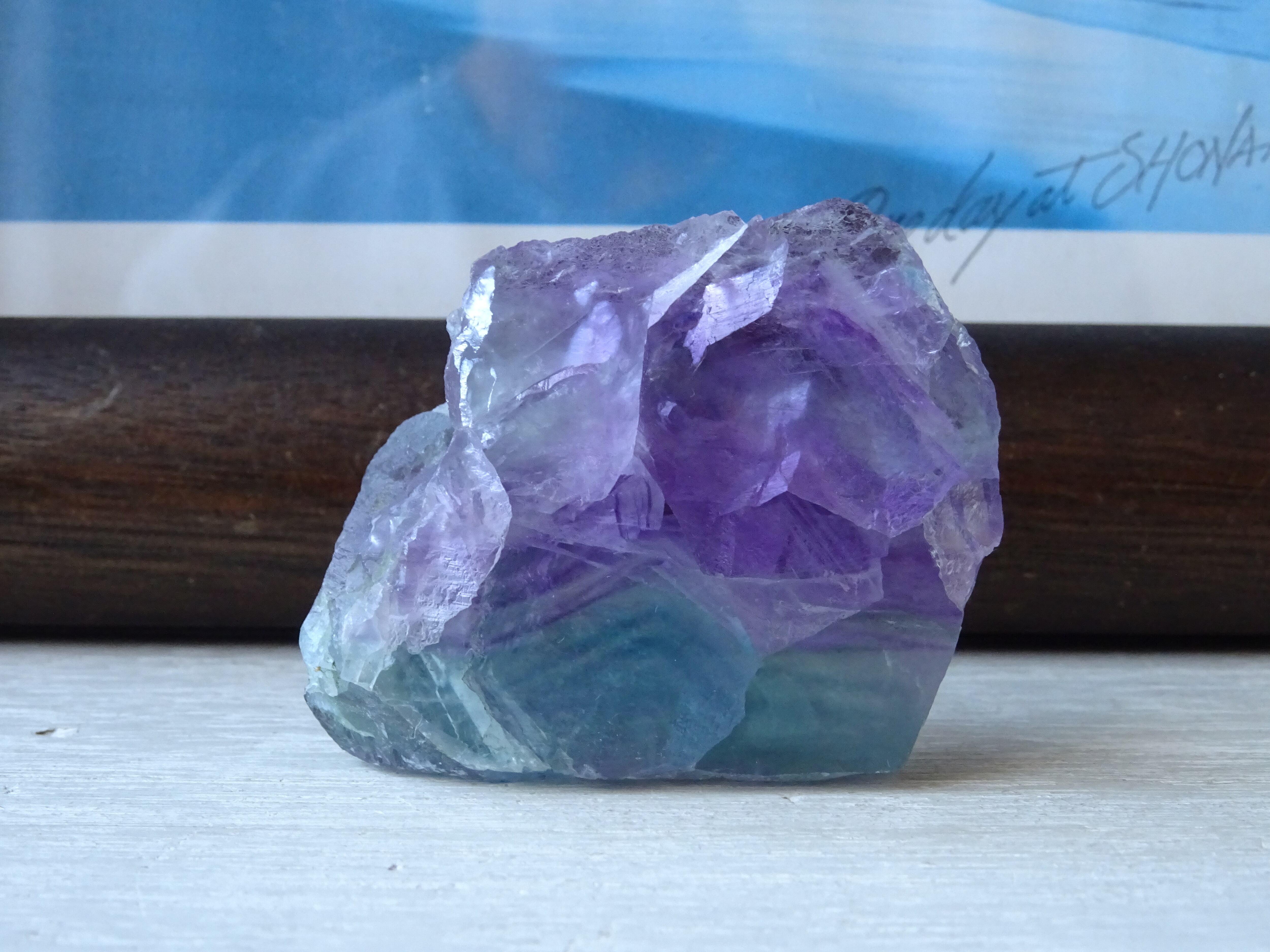 バイカラー フローライト 原石 グリーン ラベンダー ゾーニング 鉱物