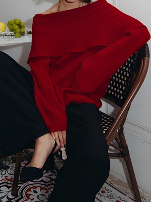 Neckline sweater【H00064】