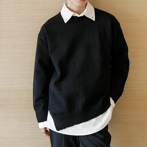 レイヤード風クルーネックニット C10356