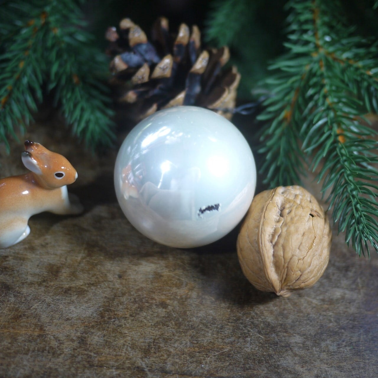 ガラスクーゲル7p箱 クリスマスオーナメント パール ドイツ