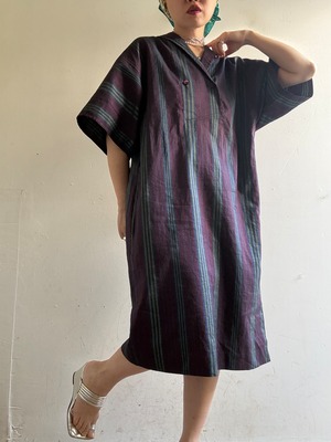 A.1990s  "Max Mara" Stripes Linen Dress