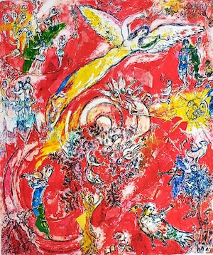 マルク シャガール絵画「音楽の勝利」額縁4色選択可能 作品証明書 展示用フック 限定375部エディション付複製画ジークレ