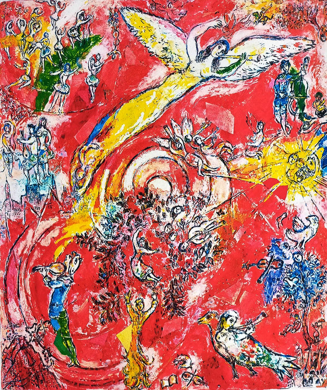 マルク シャガール絵画「音楽の勝利」額縁4色選択可能 作品証明書 展示用フック 限定375部エディション付複製画ジークレ