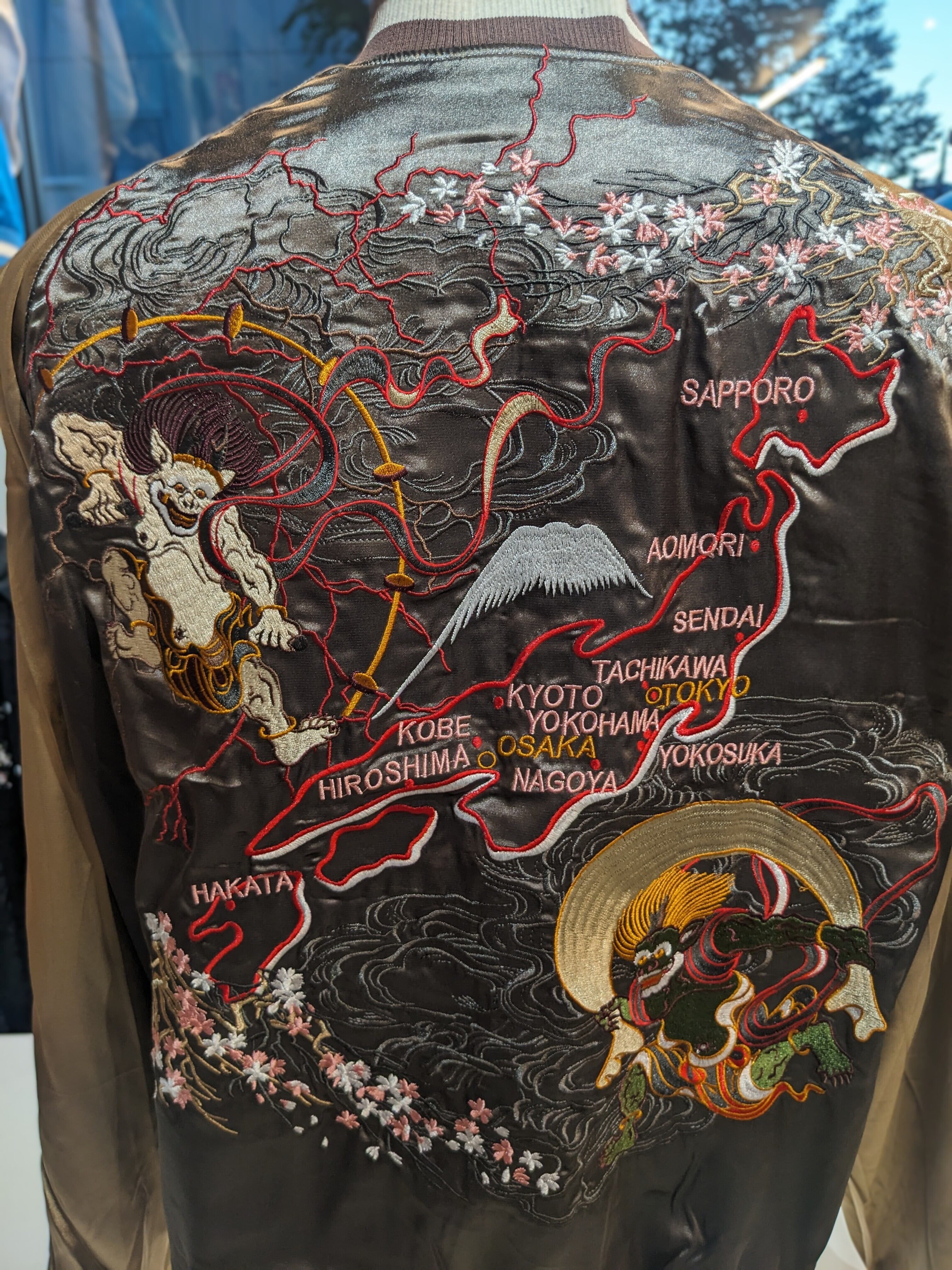 THE CRIMIE✨️美品 希少 刺繍 リバーシブルXL 黒×青 梵字 スワロー CRIMIE クライミー リバーシブル 鳥 刺繍 スカジャン ブルゾン