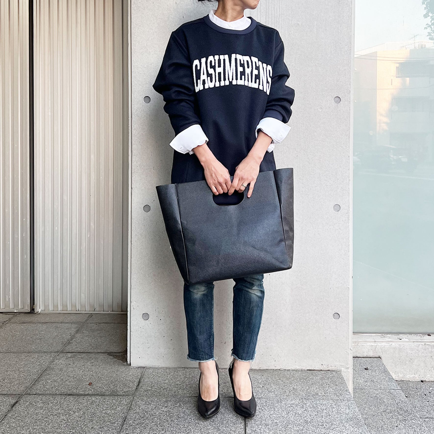 Cashmere LOGO Sweat /NAVY