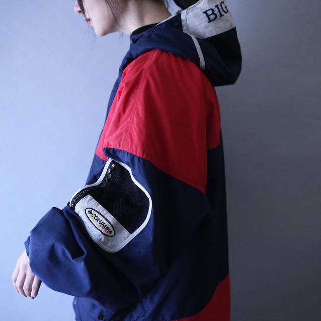 "BIG DOGS × Columbia" bi-color tech design foodie nylon jacket
