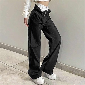 【送料無料】 ボトムス パンツ フレア Aライン 個性派デザイン 重ね着風 大人可愛い おしゃれ かっこいい 大人女子 ボーイッシュ 個性的 クール 無地 秋 20代 30代 レディース お出かけ アウトドア 普段使い ファッション 脚長 プチプラ S M L ブラックこなれ感 ハイウエストフレアパンツ