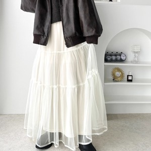 ティアード チュール ロング スカート 3412484