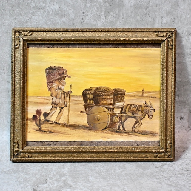 [K1276] Vintage 1960's メキシカン 砂漠 アート 風景画