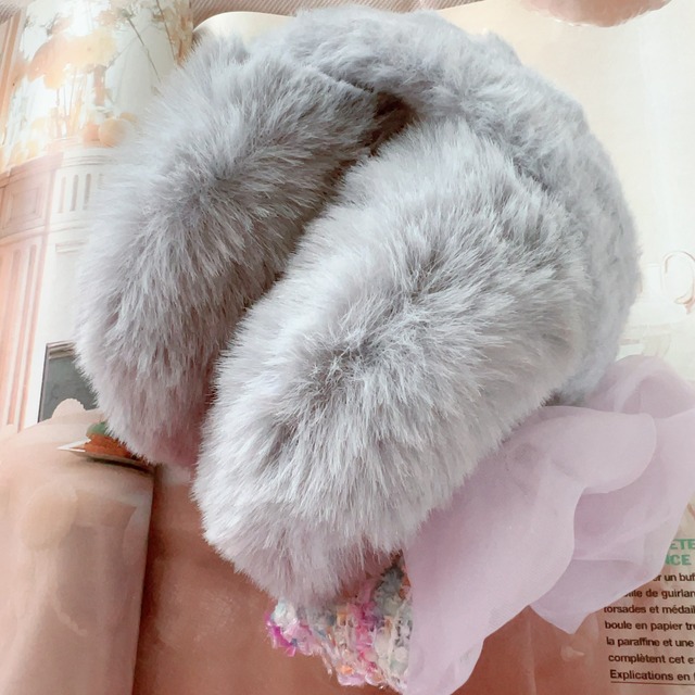 ツイードリボンイヤーマフ～LaveBlue～