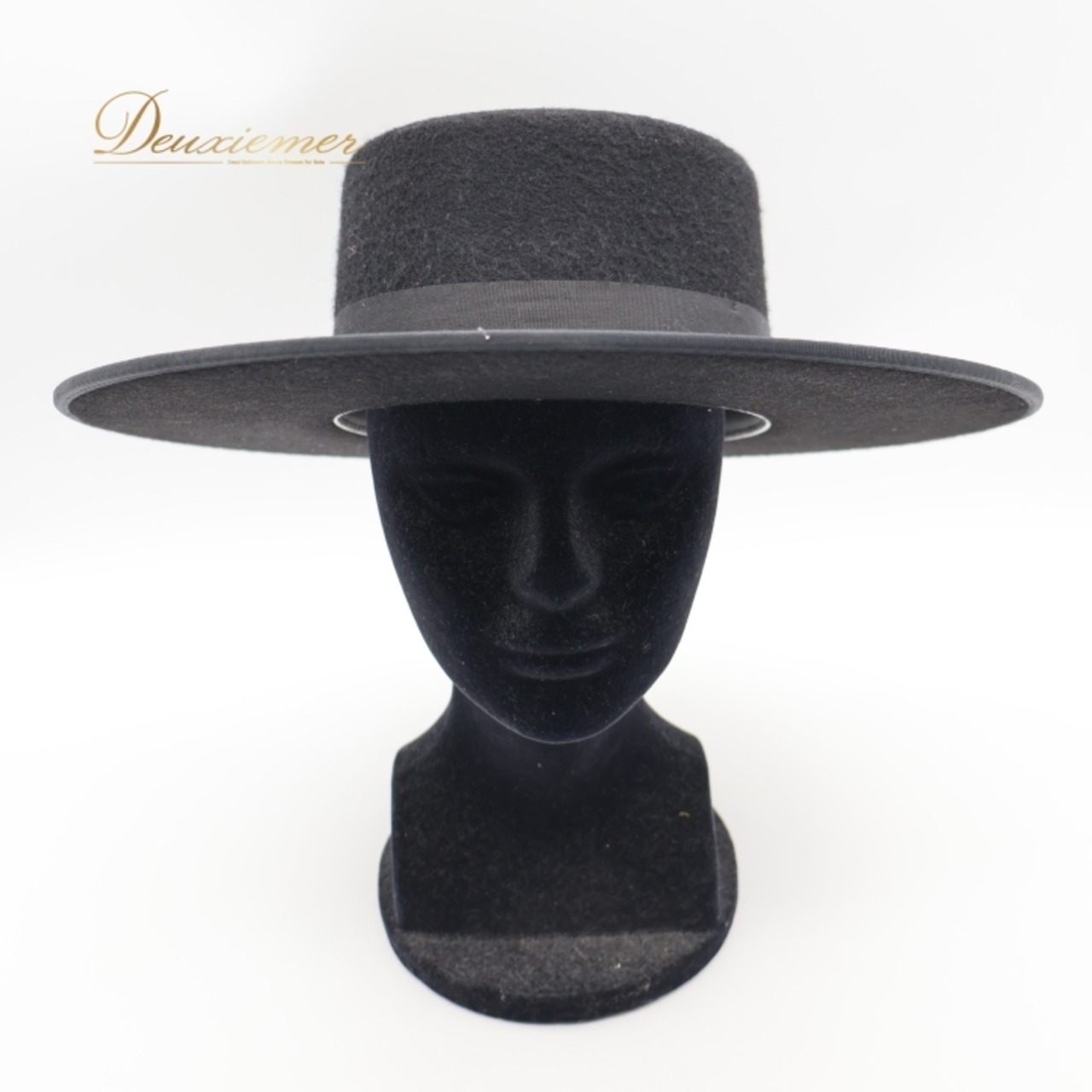 フラメンコ 衣装 コルドベス ハット ブラック系 フェルナンデス FERNANDEZ ROCHE 黒 ケース付き 帽子 ぼうし つば リボン テープ ダンス用 舞台 発表会 つば付き シンプル スペイン製 無地 練習 レッスン おしゃれ 小物 透明 プレス板
