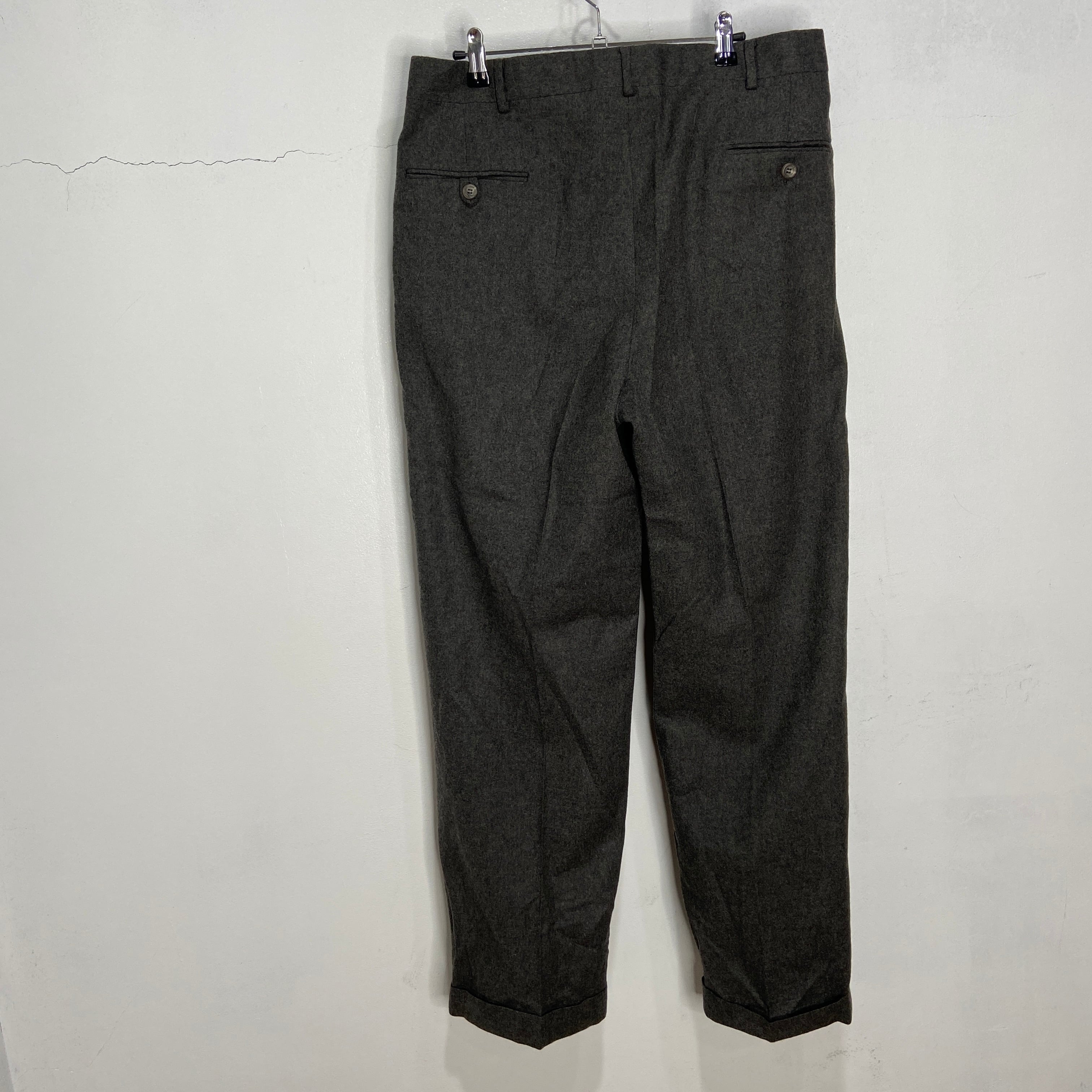 80s USA製 RalphLauren 2タックウールスラックス 鼠色 W34 80s USA製 RalphLauren 2タックウールスラックス 鼠色 W34