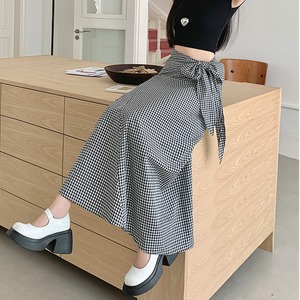 ウエストリボン ギンガムチェック スカート 10217