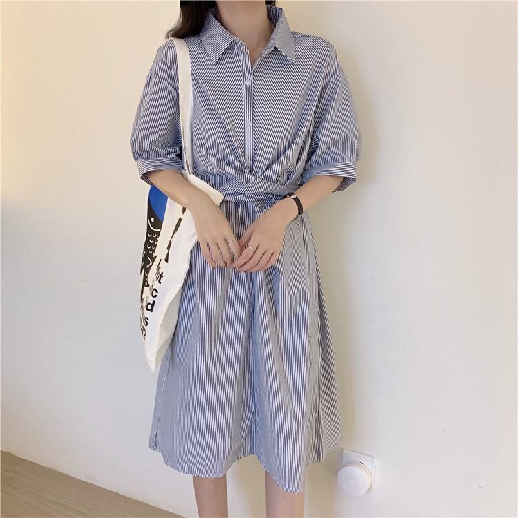 半袖 ストライプ ワンピース シャツワンピース 2カラー Shd Sweetheart ショップ 半袖 ストライプ ワンピース シャツワンピース 2カラー Shd Sweetheart ショップ