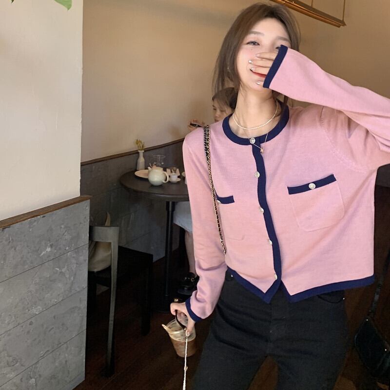 カラー薄手セーター オータムショートコート ルーズカーディガン ロング 大人ガーリー スウィート キュート カジュアル 秋物 ガールズファッション25742318549