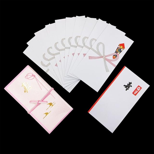 シノコマ 夫婦紙 ミヨ200-2×20P 愛の手結 桃 万型ポチ袋10枚入 20冊