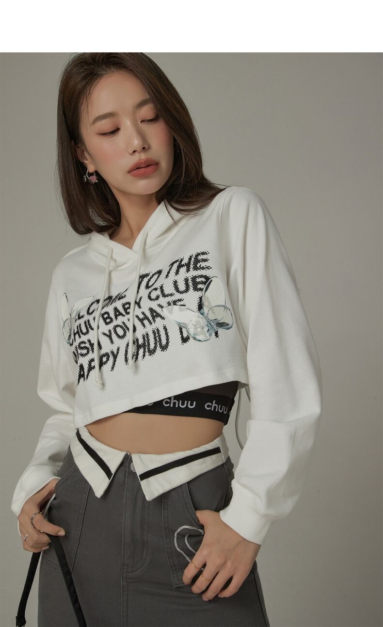 Y2K ロックギャル　シャーリング紐リボンスリーブ　ボーダーデザイントップス