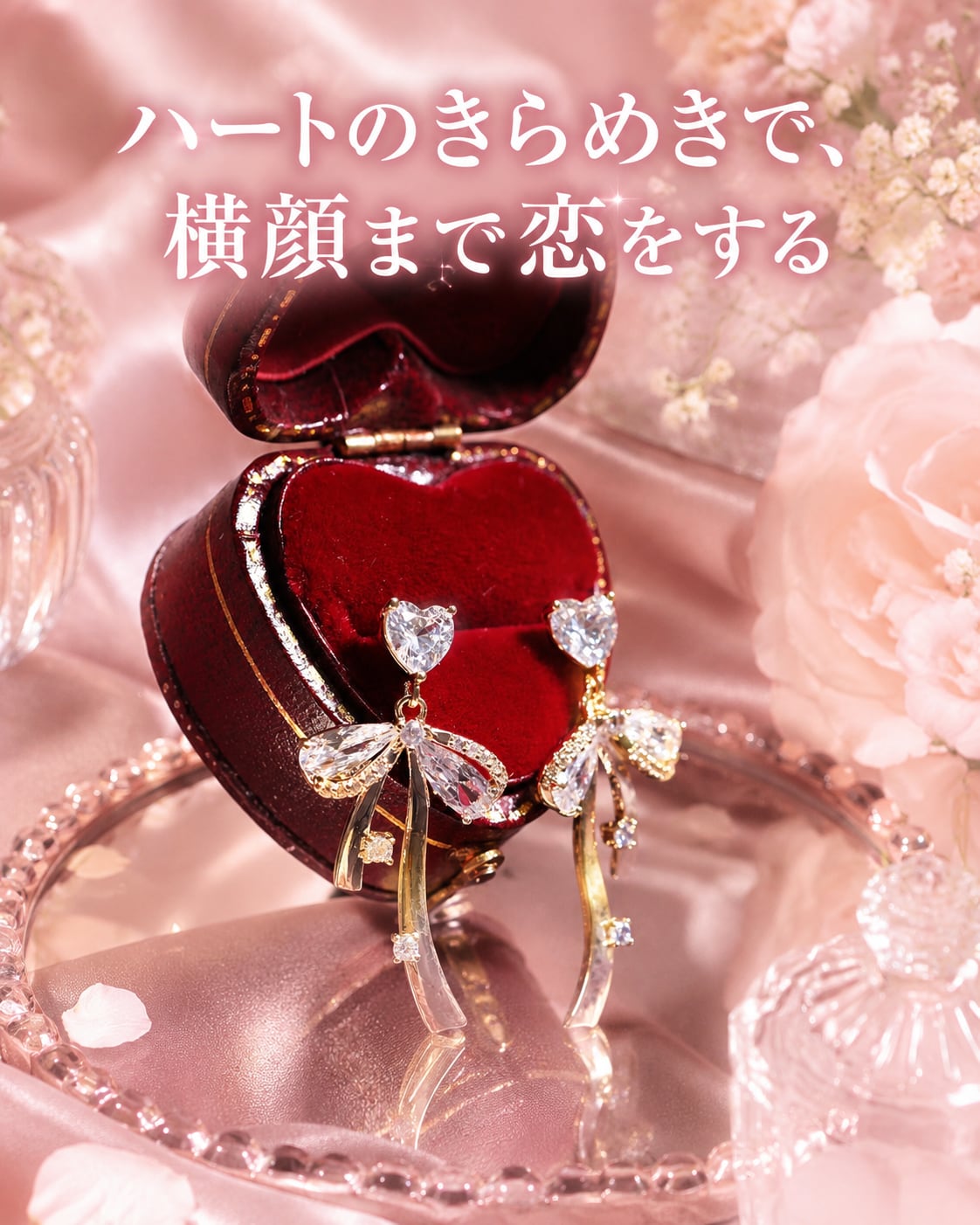 恋するハートリボンピアス♥B45