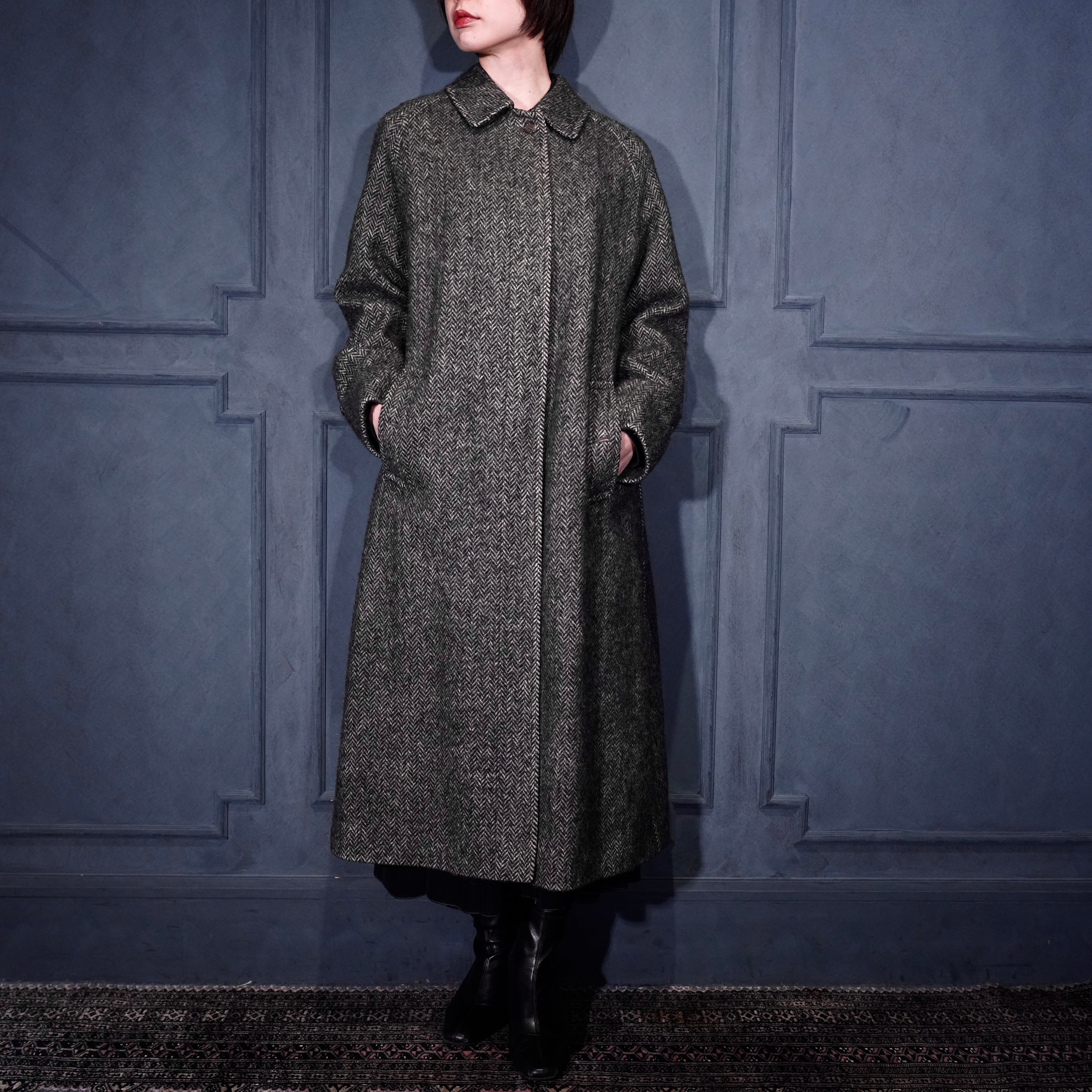 Burberrys SHETLAND TWEED WOOL BALMACAAN COAT/バーバリーズ