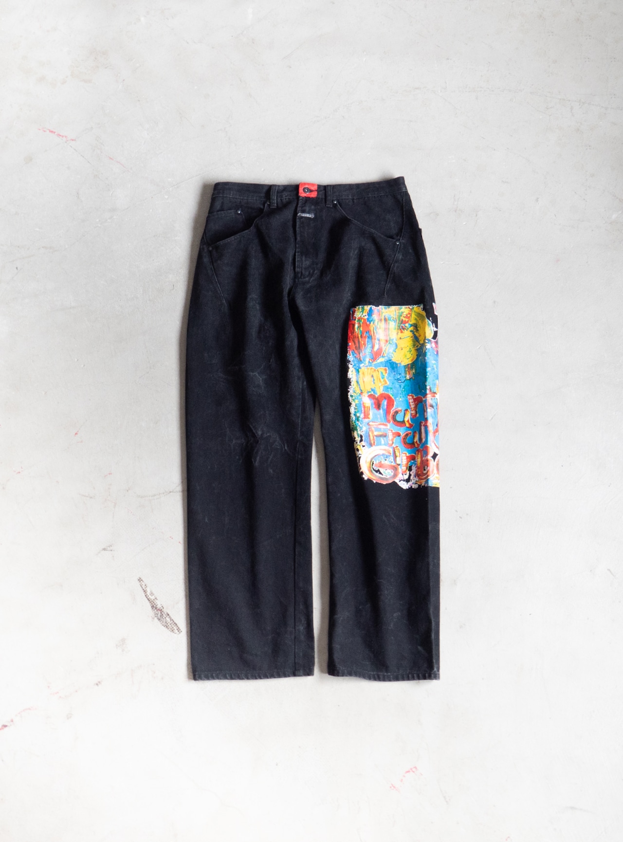 "Marithe Francois Girbaud" 1990s Painted baggy denim pants
