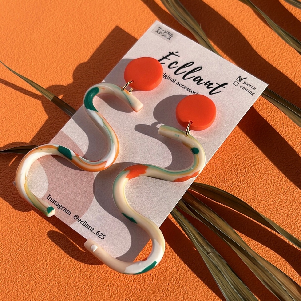 ポリマークレイピアス / サージカルステンレス