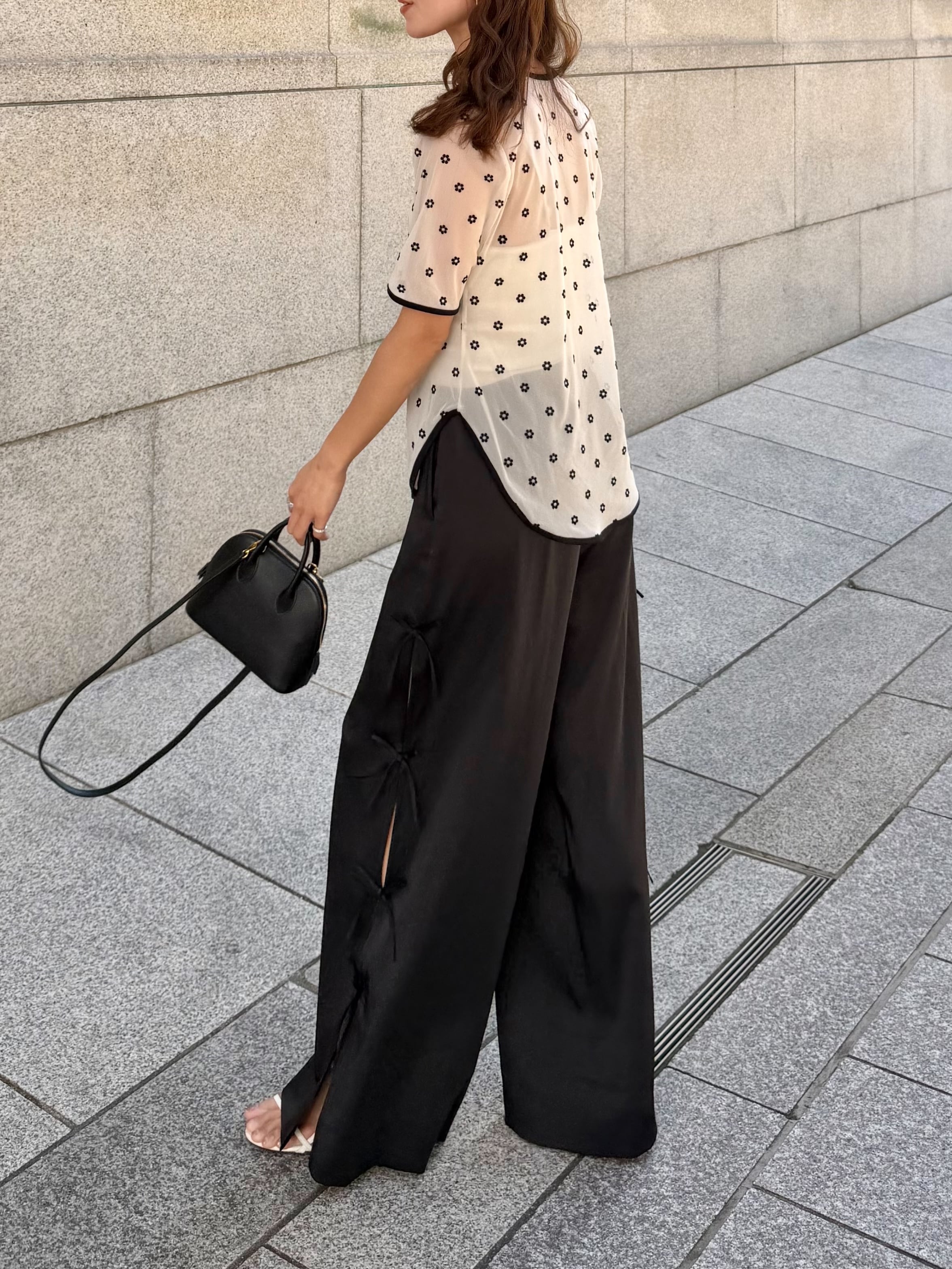 パンツ andmary Highwaist ribbon pants black S 予約】ribbon pants / black 6/13 21:00～再販(7月下旬発送予定) | HYEON
