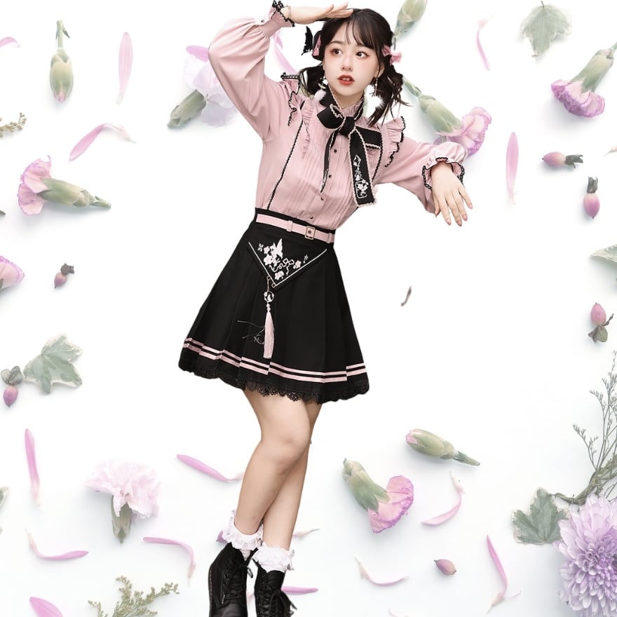 サブカル 服 地雷系 通販 春の新作 華ロリ セットアップ 2点セット