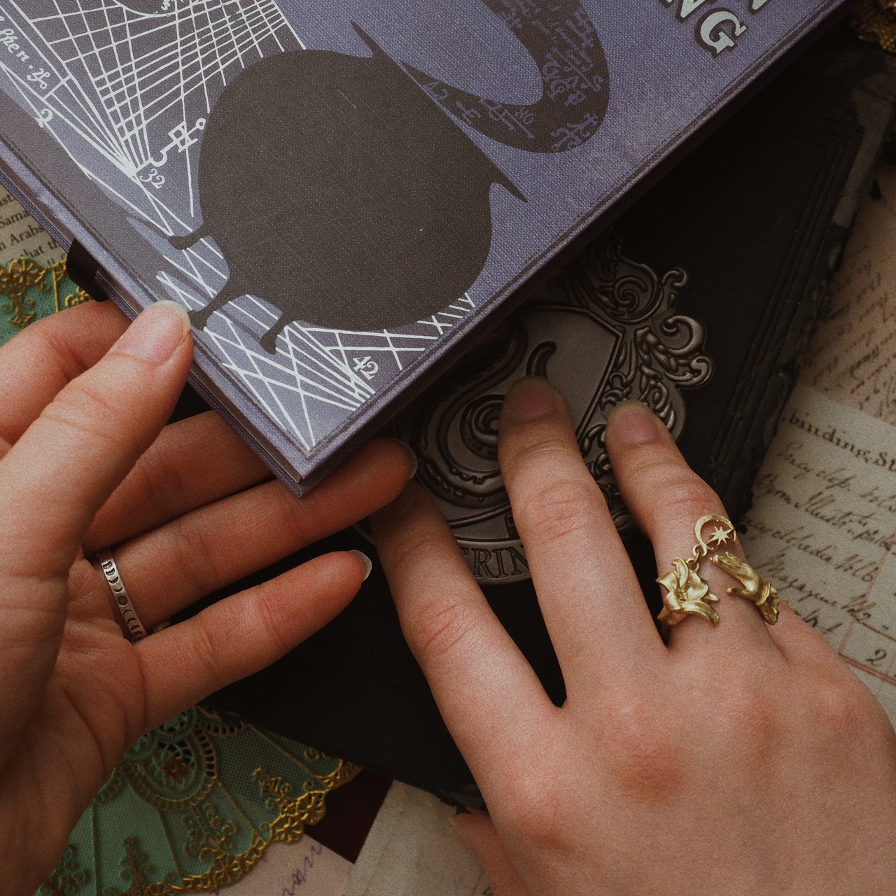 White lily brass ring