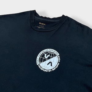 【RVCA】ルーカ ロングTシャツ バックプリント バックロゴ ワンポイントロゴ ロンT 長袖Tシャツ スウェットシャツ 袖ロゴ LARGE 古着