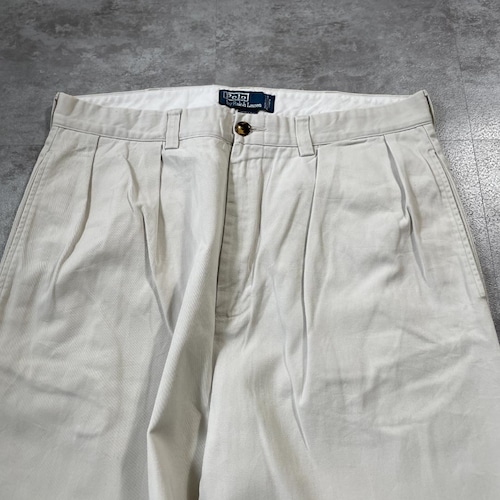 90s Ralph Lauren USA生地メキシコ製 36/36 ホワイトチノ 詳細写真6