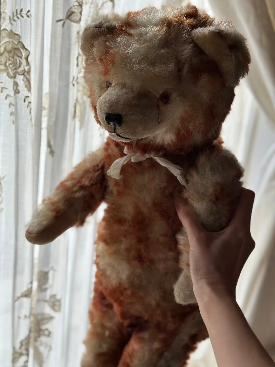 マーブル模様のベア ブラウン×生成 | Brocante de La Cocotte
